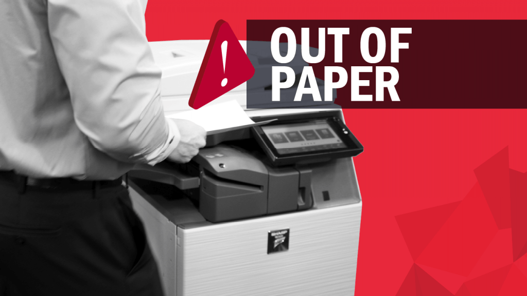 Copier Says "Out of Paper" But There's Paper in the Tray
