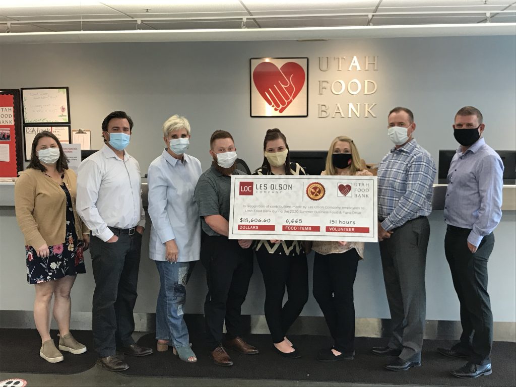 2020 Summer Business Food and Fund Drive for Utah Food Bank Check Presentation